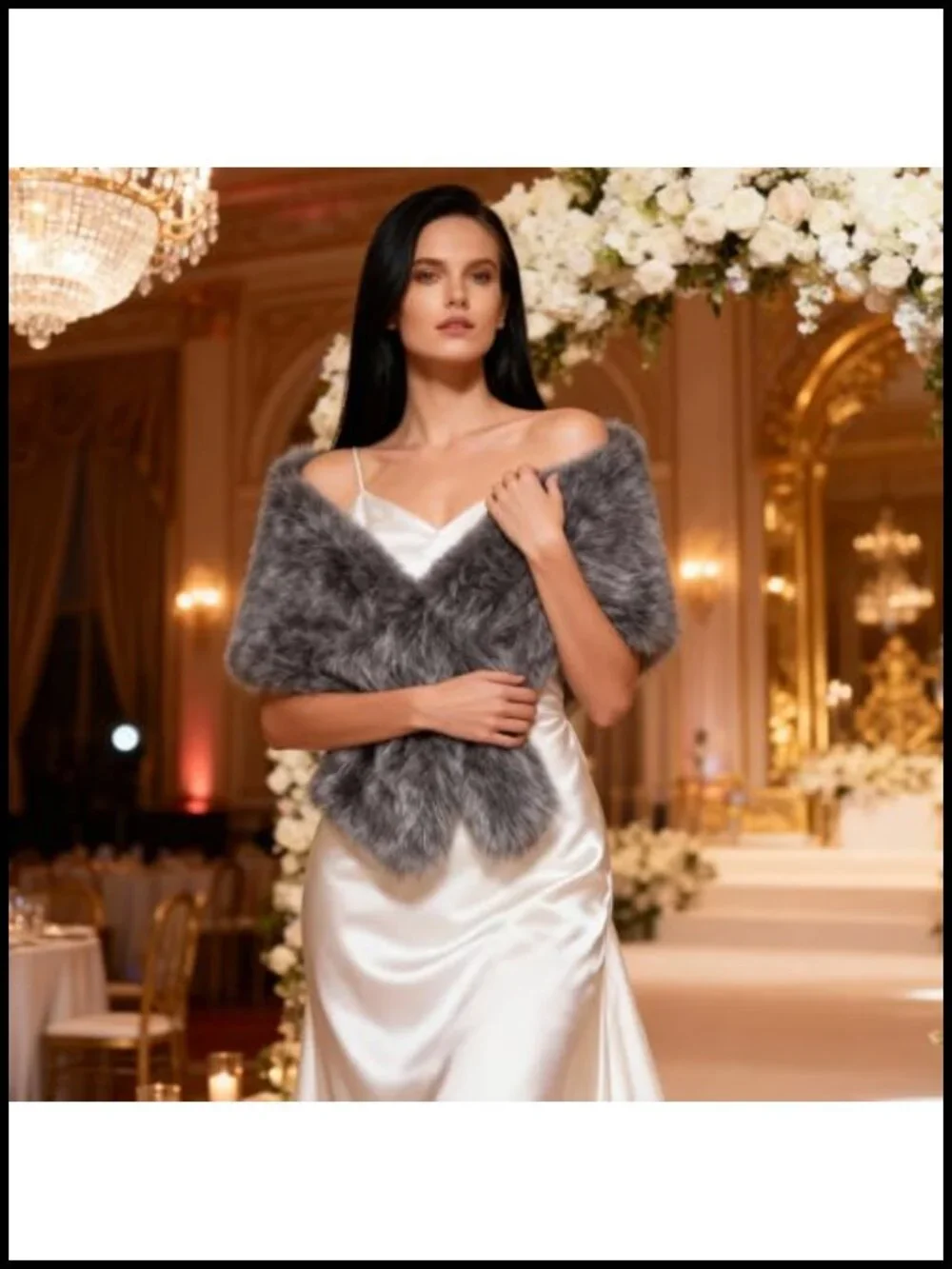 Faux Fur Collar Scarf Wrap Winter Shawl Stole Neck Warmer Women